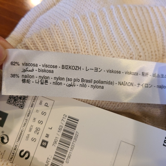 Zara Off White Knit Shirts Small - Picture 5 of 6